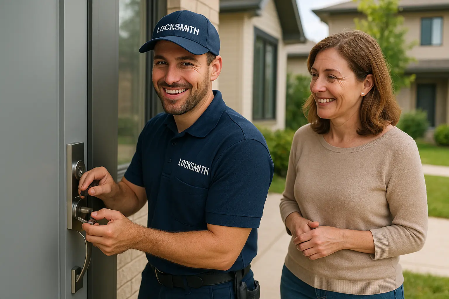 Emergency locksmith unlocking door